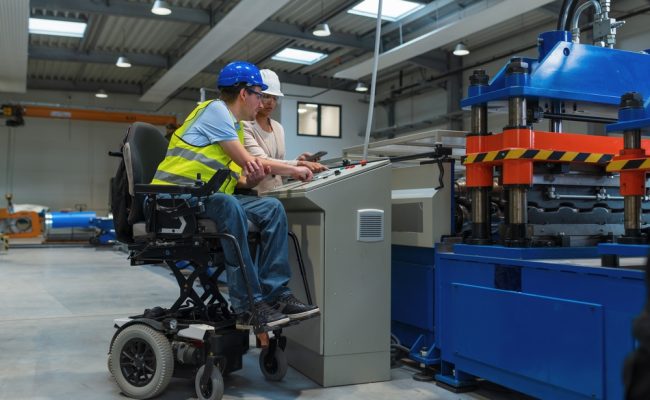 Intérimaire en situation de handicap au poste de commande en usine – inclusion professionnelle via l'intérim RSE